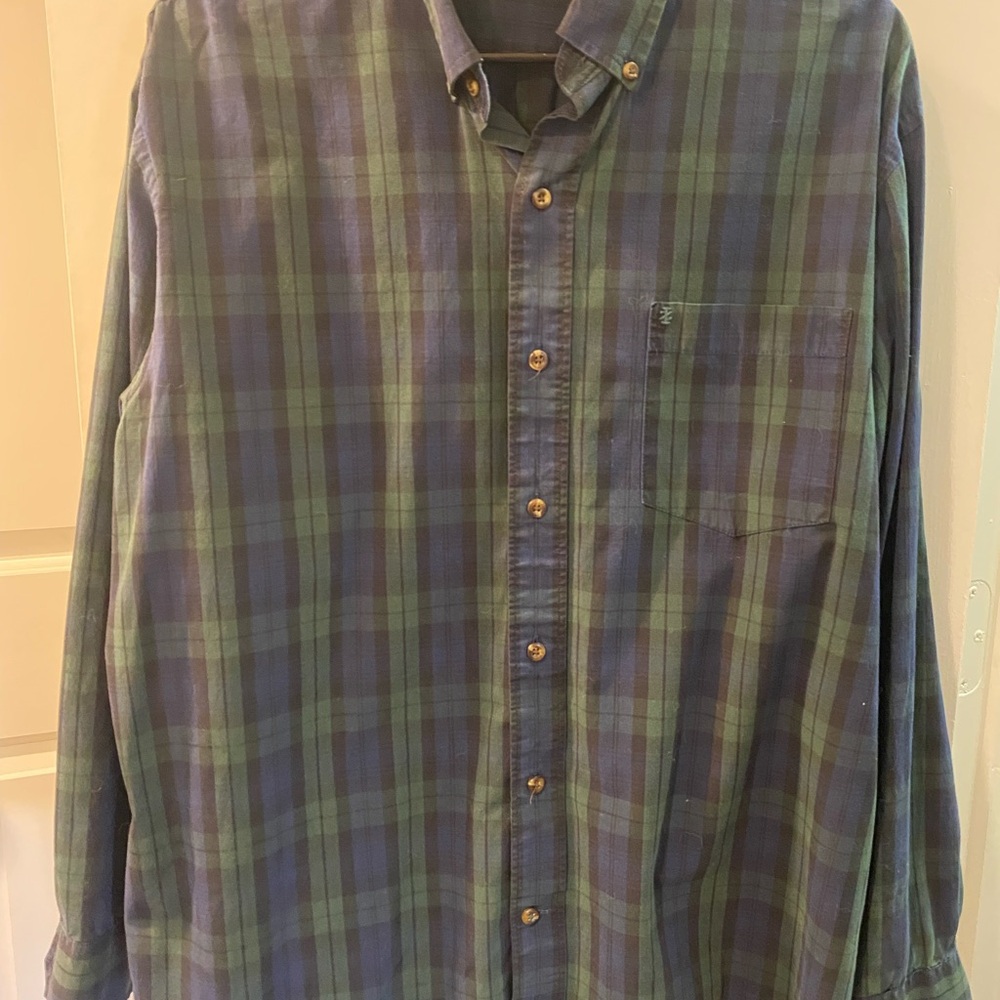 Plaid Green and Blue Men's Shirt